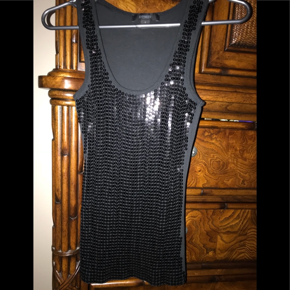 🌹Express black sequin tank top🌹 - Picture 3 of 5
